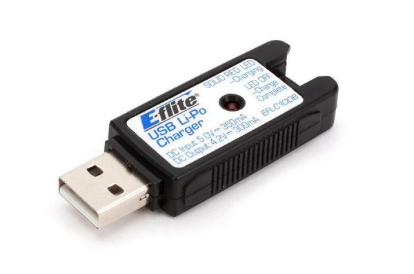 Ladegerät 1Zellen USB Li-Po DC 300mA - E-Flite EFLC1008