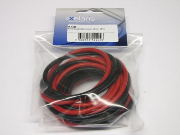 Kabel rot/schwarz 4.2mm² (2Meter) - Xelaris 1355